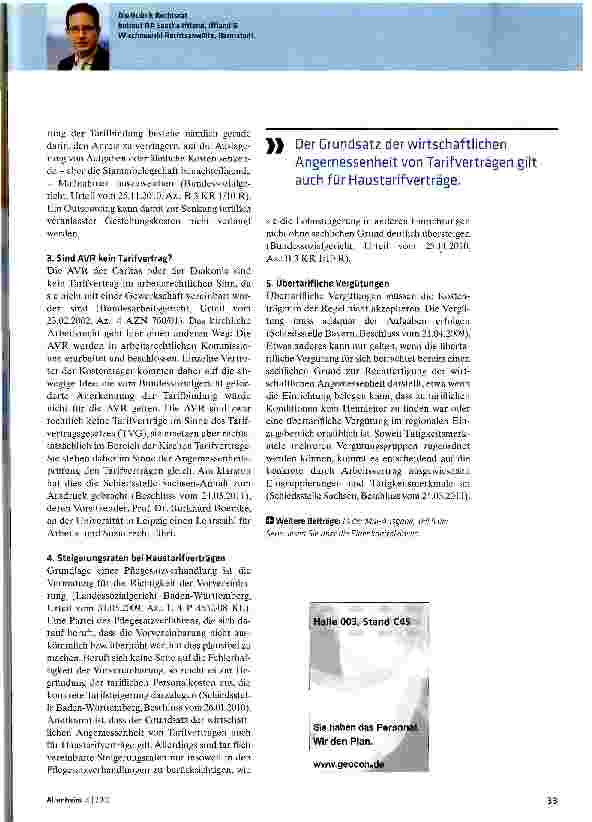 Vorschauseite 2: Raus aus dem Tarifdschungel der Pflegesatzverhandlung