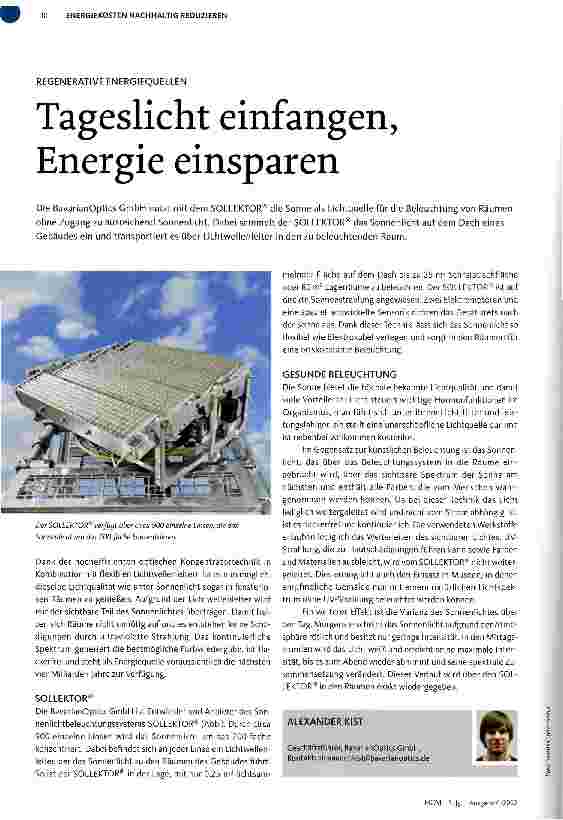 Vorschauseite 1: Tageslicht einfangen, Energie einsparen