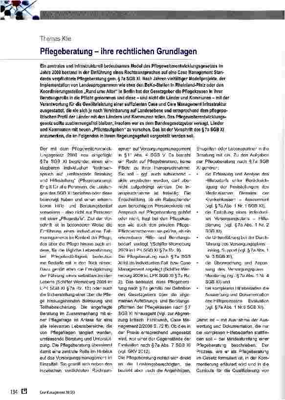 Vorschauseite 1: Pflegeberatung - ihre rechtlichen Grundlagen