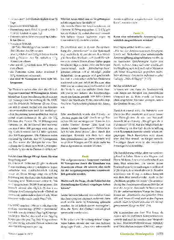 Vorschauseite 5: Ein Fall unkontrollierter Niedrigpotenzeinnahme von Arsenicum album D6 mit legalem Ausgang-kritisch hinterfragt