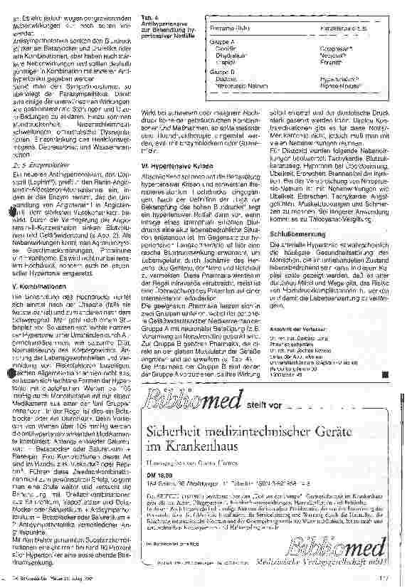 Vorschauseite 4: Die medikamentöse Therapie der arteriellen Hypertonie 4. Folge - Arzneimittellehre
