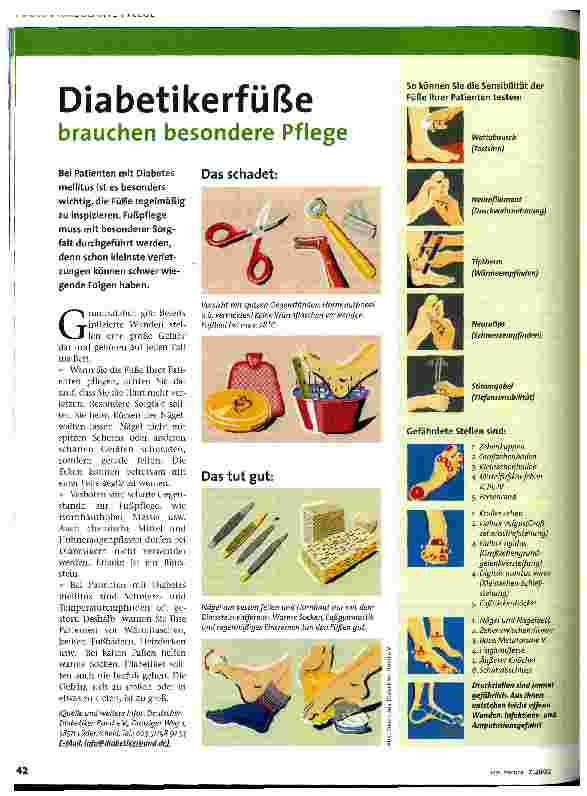 Vorschauseite 1: Diabetikerfüße brauchen besondere Pflege