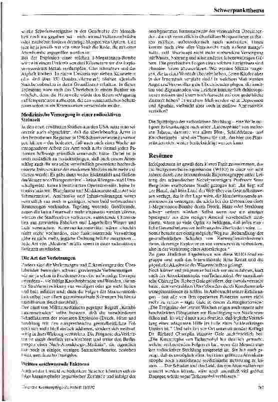 Vorschauseite 2: Medizin im Atomkrieg - hilflos. ..