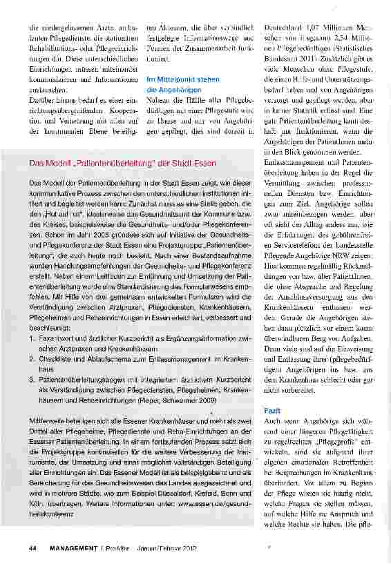 Vorschauseite 2: Angehörige als Partner für ein professionelles Entlassund Versorgungsmanagement