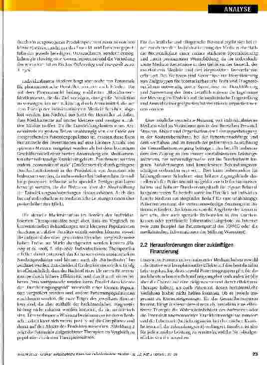 Vorschauseite 4: Wirtschaftliche Potenziale individualisierter Medizin