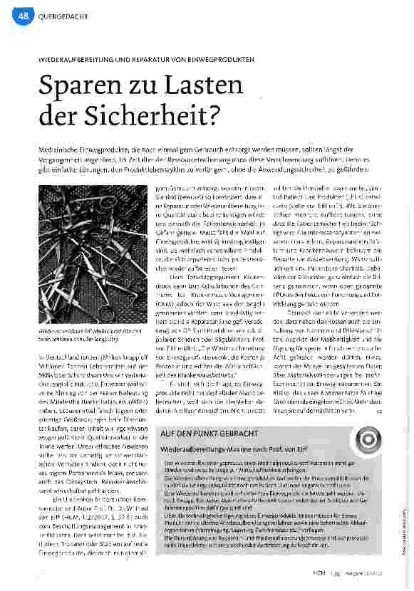 Vorschauseite 1: Sparen zu Lasten der Sicherheit?