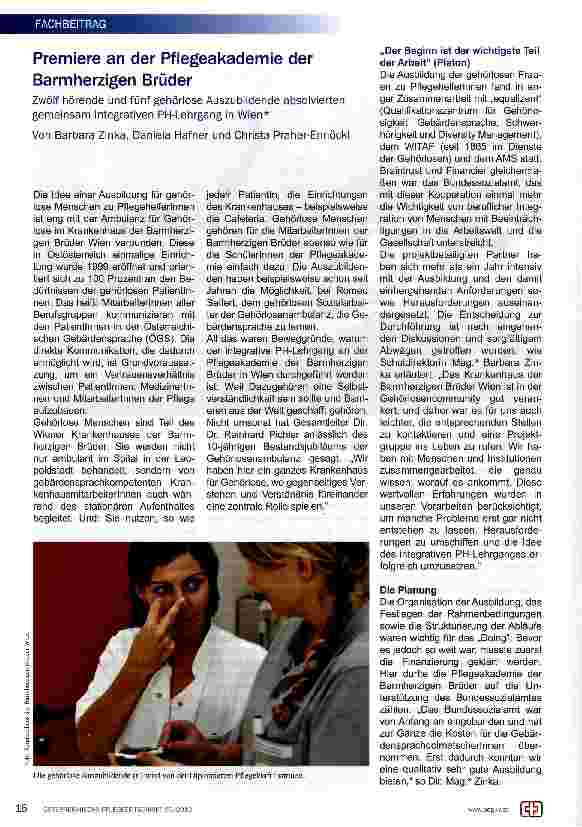 Vorschauseite 1: Premiere an der Pflegeakademie der Barmherzigen Brüder