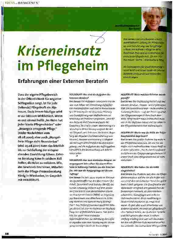 Vorschauseite 1: Kriseneinsatz im Pflegeheim