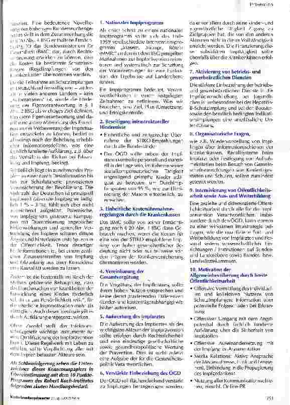 Vorschauseite 2: Konsensuspapier zur Verbesserung der Impfsituation bei Kindern und Jugendlichen