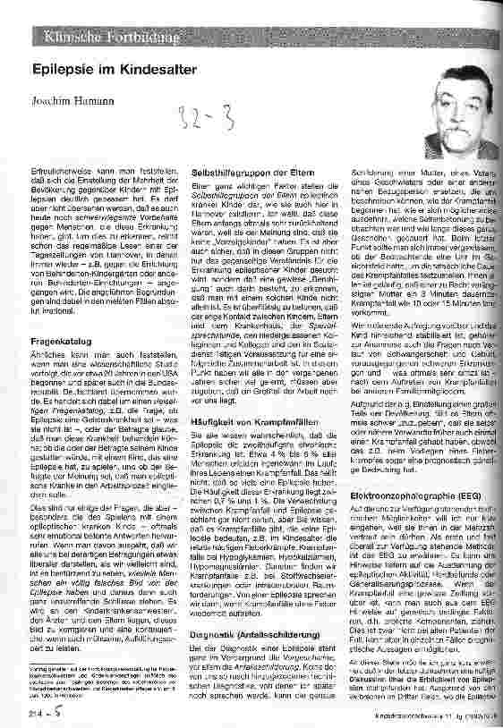 Vorschauseite 1: Epilepsie im Kindesalter