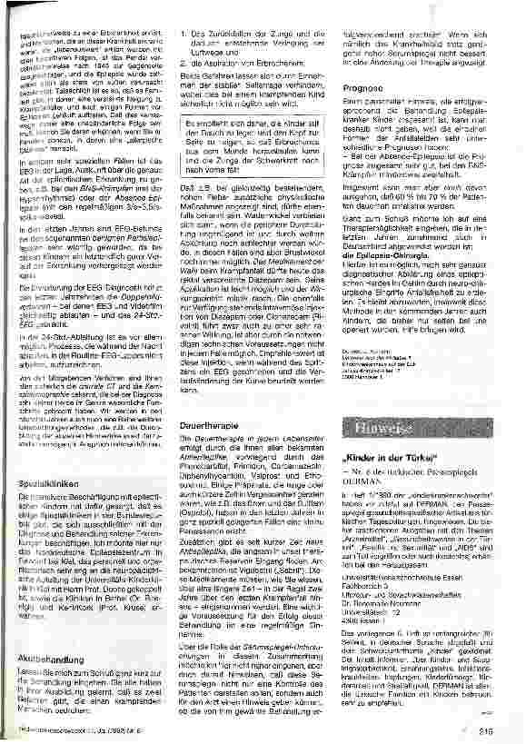 Vorschauseite 2: Epilepsie im Kindesalter