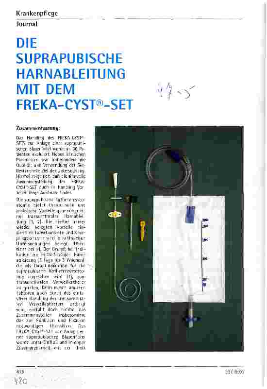 Vorschauseite 1: Die suprapubische Harnableitung mit dem FREKA-CYST-SET