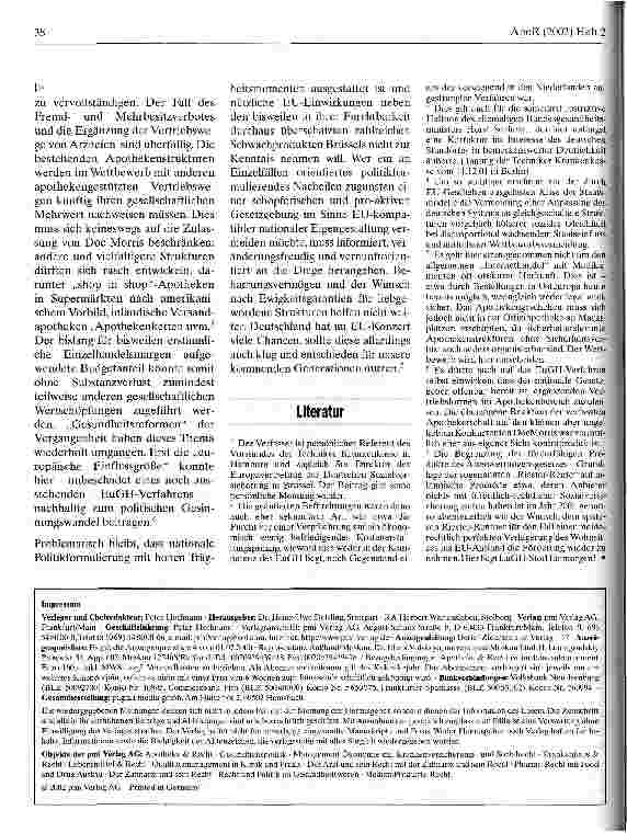 Vorschauseite 2: Innovationen durch den europäischen Gerichtshof Kommen die Versandapotheken und Apothekenketten?