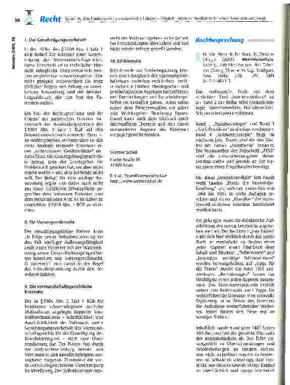 Vorschauseite 3: Der Patientenwille am Ende des Lebens - Empfehlungen zu medizinrechtlichen Aspekten vorgelegt