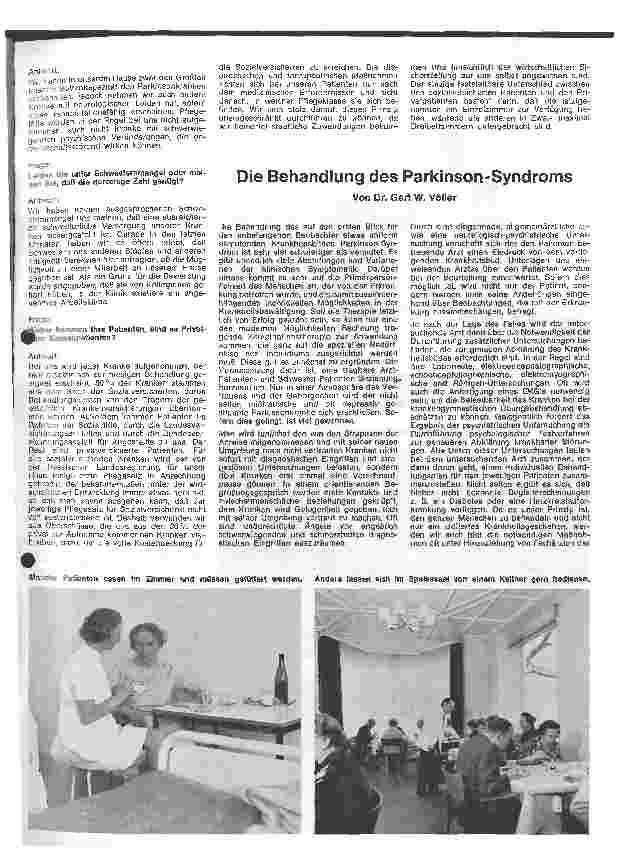 Vorschauseite 1: Die Behandlung des Parkison-Syndroms