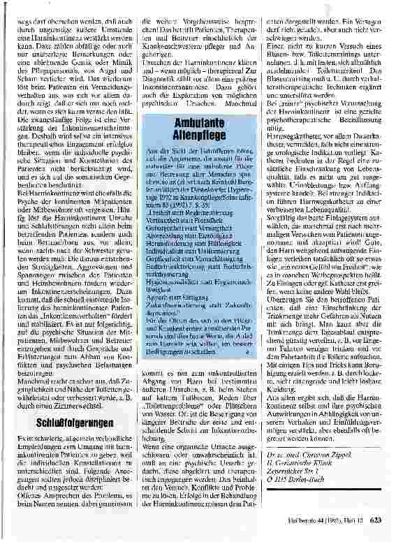 Vorschauseite 2: Psyche und Harninkontinenz im höheren Lebensalter