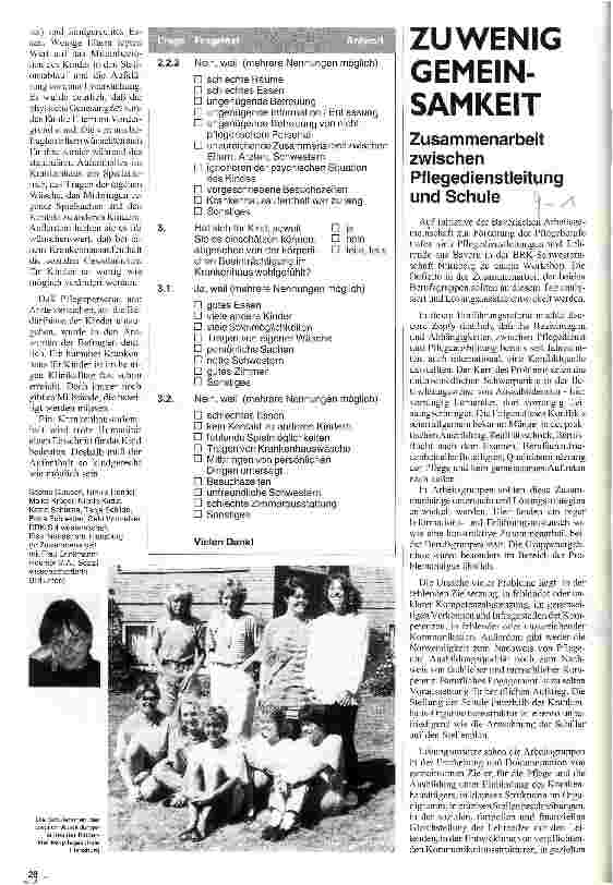 Vorschauseite 1: Zu wenig Gemeinsamkeit Zusammenarbeit zwischen Pflegedienstleitung und Schule