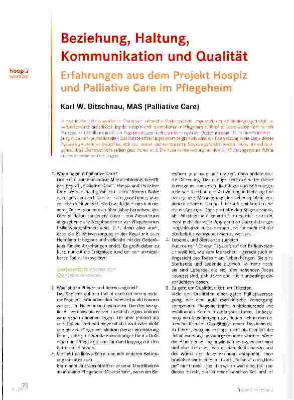 Vorschauseite 1: Beziehung, Haltung, Kommunikation und Qualität