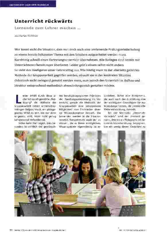 Vorschauseite 1: Unterricht rückwärts