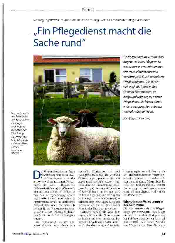 Vorschauseite 1: „Ein Pflegedienst macht die Sache rund