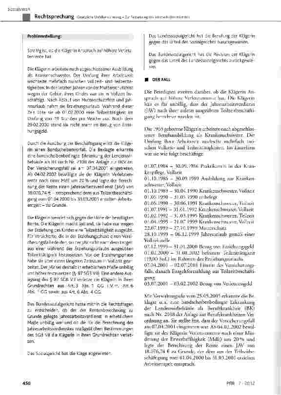 Vorschauseite 2: Gesetzliche Unfallversicherung -Zur Festsetzung des Jahresarbeitsverdienstes