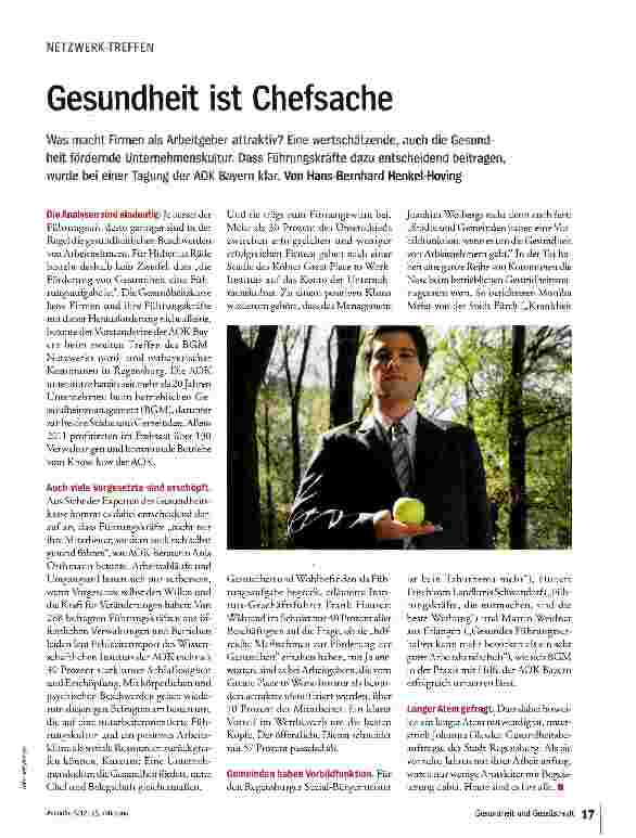 Vorschauseite 1: Gesundheit ist Chefsache