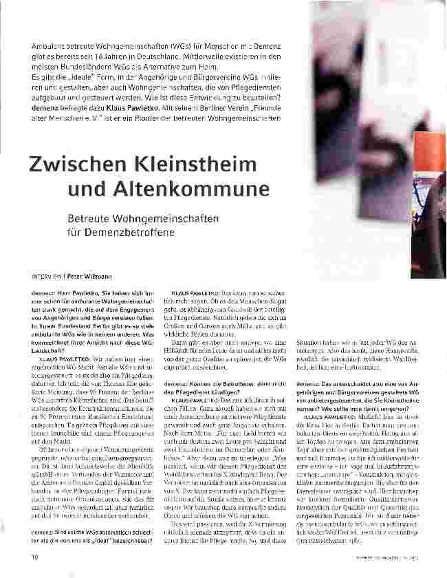 Vorschauseite 1: Zwischen Kleinstheim und Altenkommune