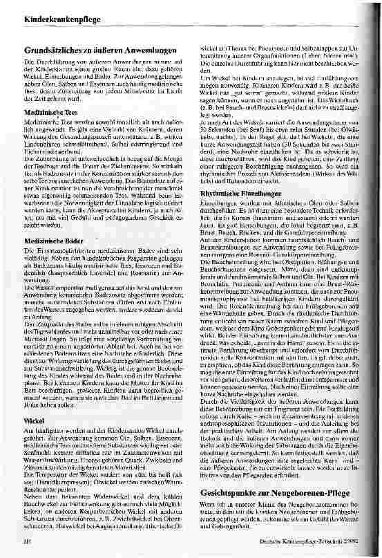 Vorschauseite 3: Anthroposophisch orientierte Kinderkrankenpflege