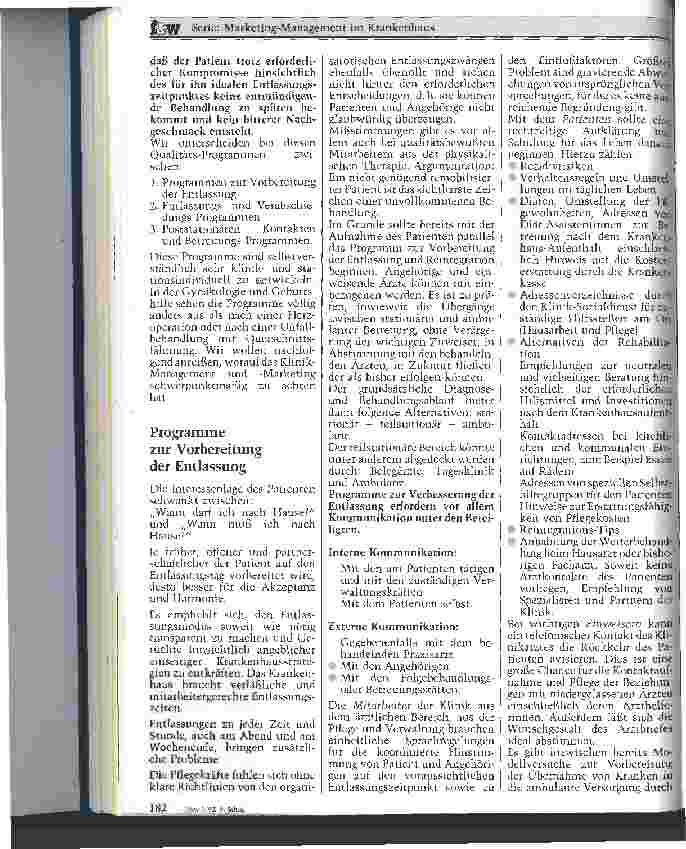 Vorschauseite 3: Klinik-Marketing bei der Patienten-Entlassung Entlassungsund Nachsorge-Qualitäten beim Klinik-Management