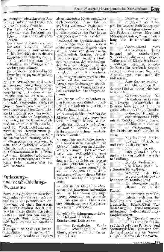 Vorschauseite 4: Klinik-Marketing bei der Patienten-Entlassung Entlassungsund Nachsorge-Qualitäten beim Klinik-Management