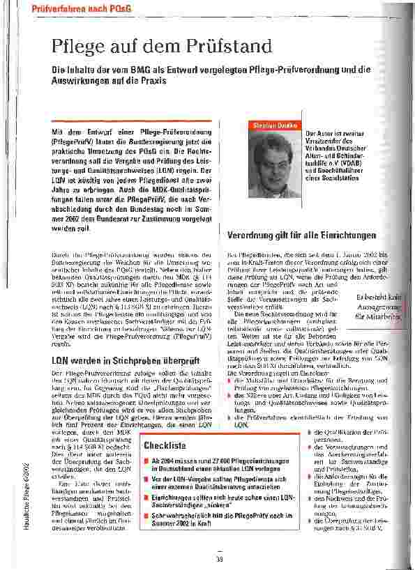 Vorschauseite 1: Pflege auf dem Prüfstand