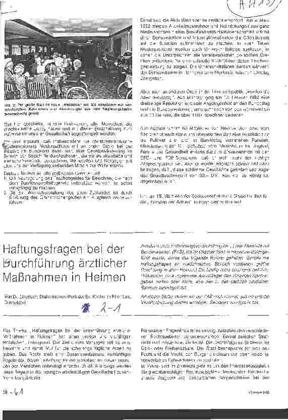 Vorschauseite 1: Haftungsfragen bei der Durchführung ärztlicher Maßnahemn in Heimen