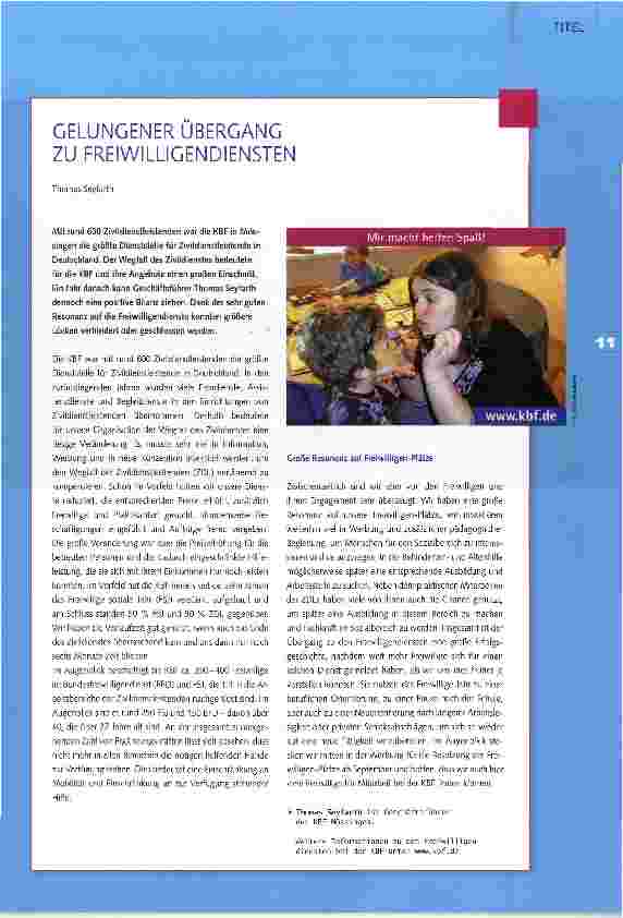 Vorschauseite 4: Ein Jahr Bundesfreiwilligendienst