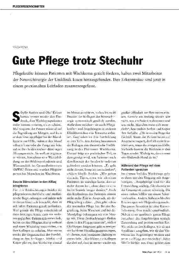 Vorschauseite 1: Gute Pflege trotz Stechuhr
