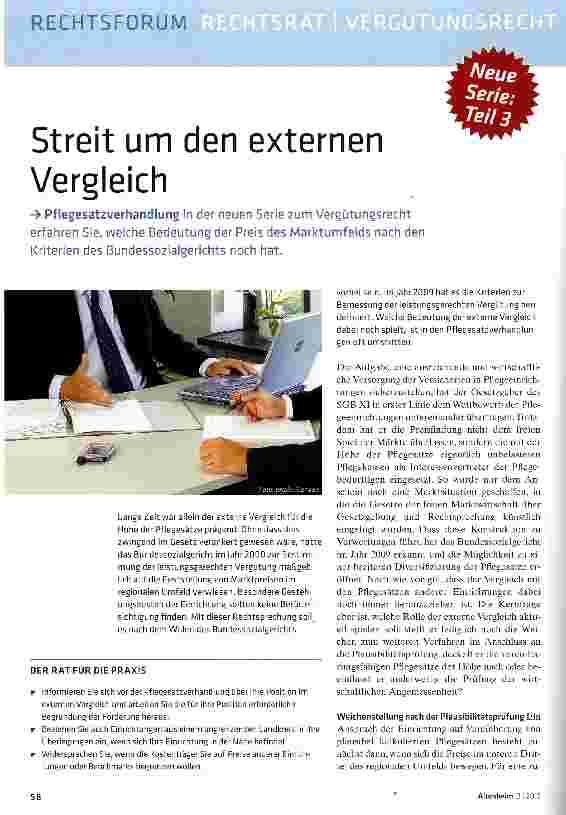 Vorschauseite 1: Streit um den externen Vergleich