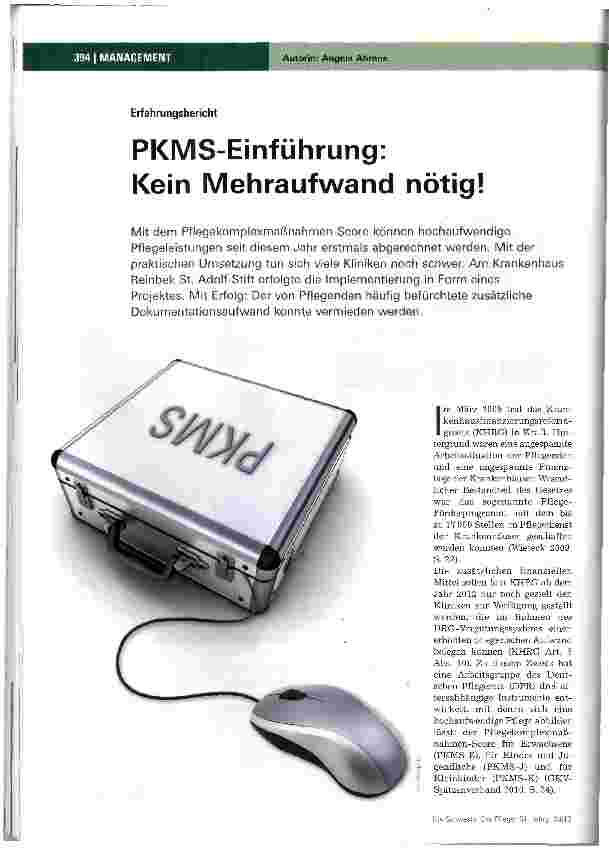 Vorschauseite 1: PKMS-Einführung:Kein Mehraufwand nötig!