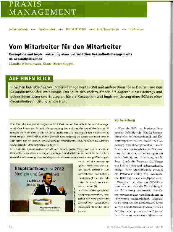Vorschauseite 1: Vom Mitarbeiter für den Mitarbeiter