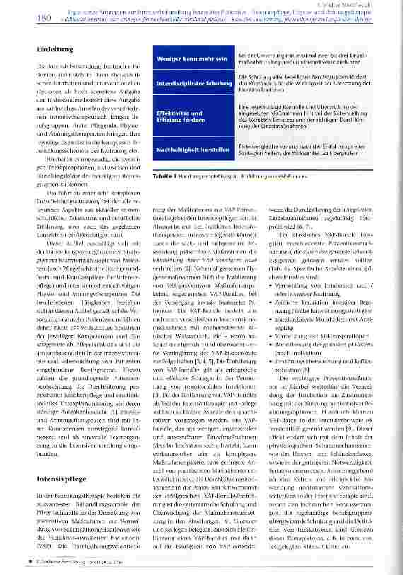 Vorschauseite 2: Ergänzende Strategien zur Intensivbehandlung beatmeter Patienten -Intensivpflege, Physio-und Atmungstherapie