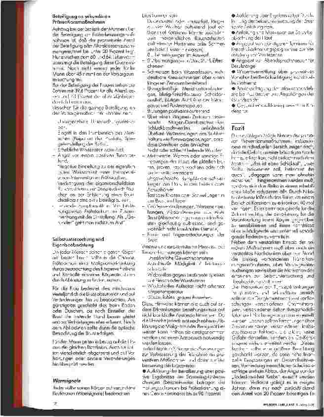 Vorschauseite 4: Überlegungen zur Prävention in der Onkologie