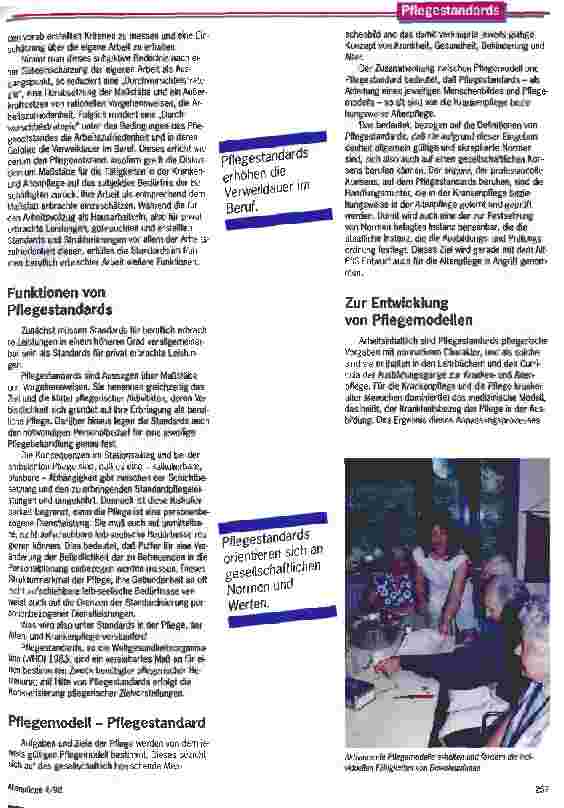 Vorschauseite 2: Pflegemodelle von morgen Zur Entwicklung und Bedeutung von Pflegestandards in der Altenhilfe