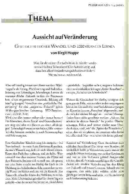 Vorschauseite 1: Aussicht auf Veränderung Gesellschaftlicher Wandel und lebenslanges Lernen