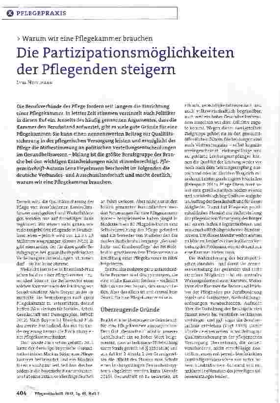 Vorschauseite 1: Die Partizipationsmöglichkeiten der Pflegenden steigern