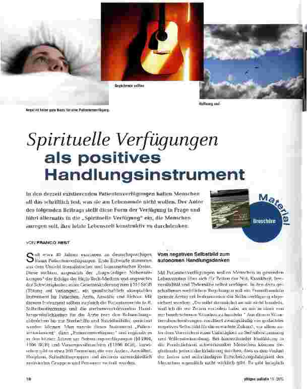 Vorschauseite 1: Spirituelle Verfügungen als positives Handlungsinstrument