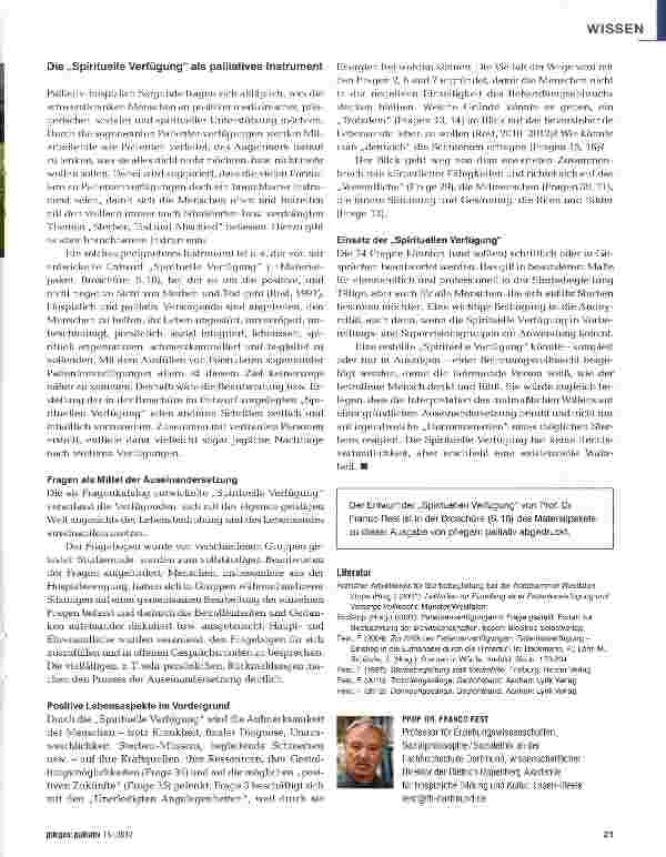 Vorschauseite 4: Spirituelle Verfügungen als positives Handlungsinstrument
