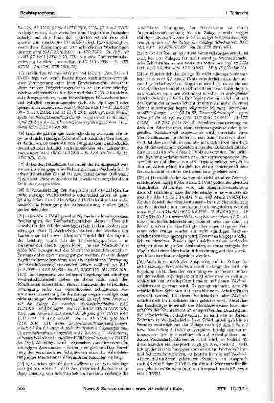 Vorschauseite 3: Zulage für nicht ständige Schicht-/Wechsel-schichtarbeit-unregelmäßige/vertretungsweise Einbeziehung in das Schichtsystem TVöD§7Abs. 1 und Abs. 2, §8 Abs. 5 Satz 2 und Abs. 6 Satz…