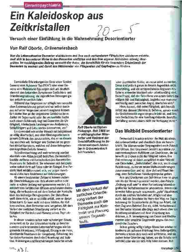 Vorschauseite 1: Ein Kaleidoskop aus Zeitkristallen Versuch einer Einfühlung in die Wahrnehmung Desorientierter