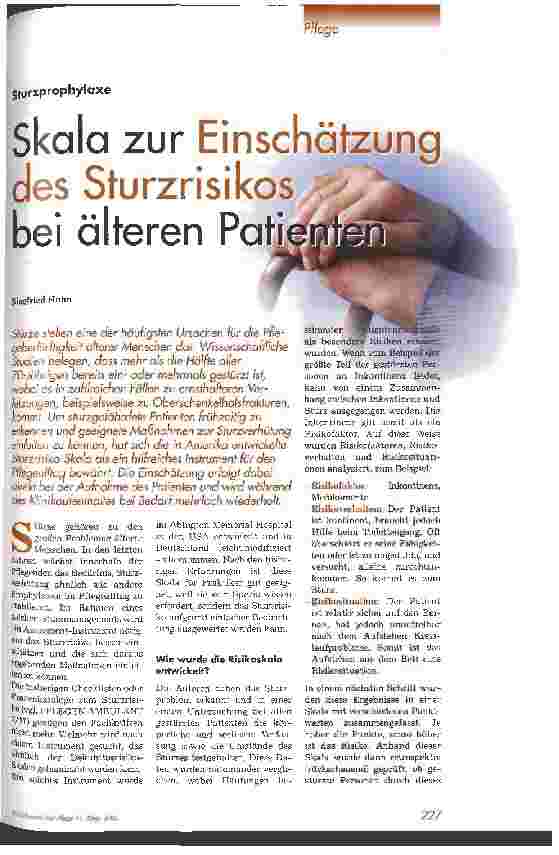Vorschauseite 1: Skala zur Einschätzung des Sturzrisikos bei älteren Patienten