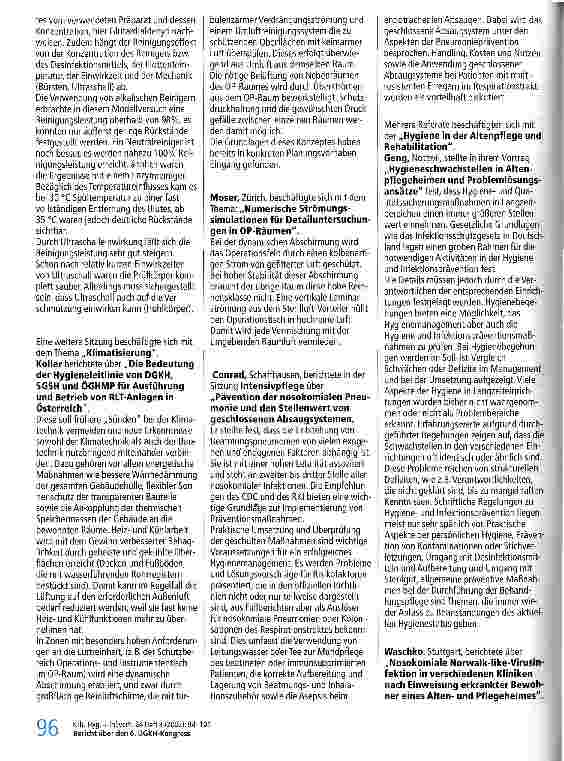 Vorschauseite 3: Bericht über den 6. Internationalen Kongress der Deutschen Gesellschaft für Krankenhaushygiene e.V., Berlin 07.-10. April 2002