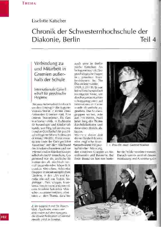Vorschauseite 1: Chronik der Schwesternhochschule der Diakonie, Berlin Teil 4