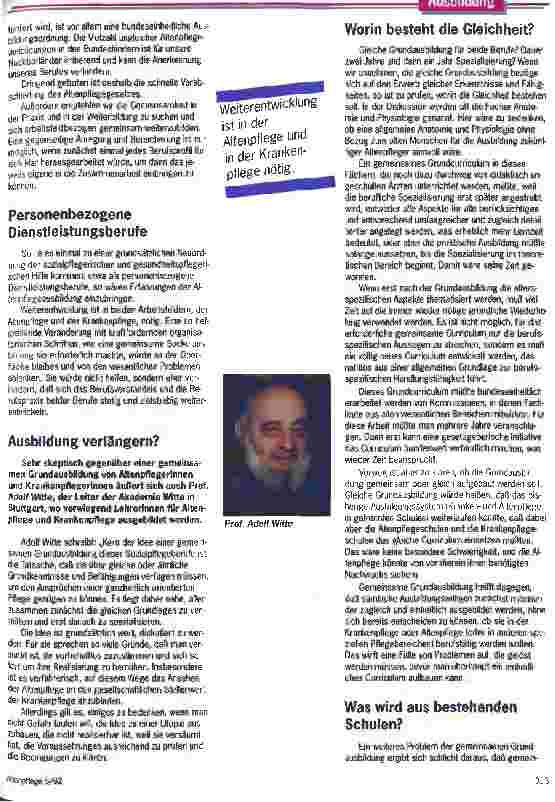 Vorschauseite 6: Gemeinsame Grundausbildung aller Pflegenden?